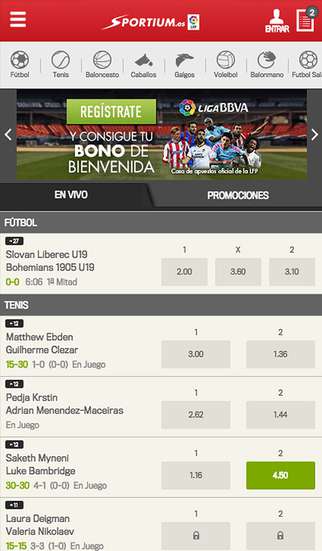 App Sportium En vivo sapp