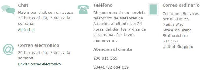 Bet365 Contacto
