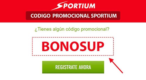 codigo promocional sportium registro bonosup